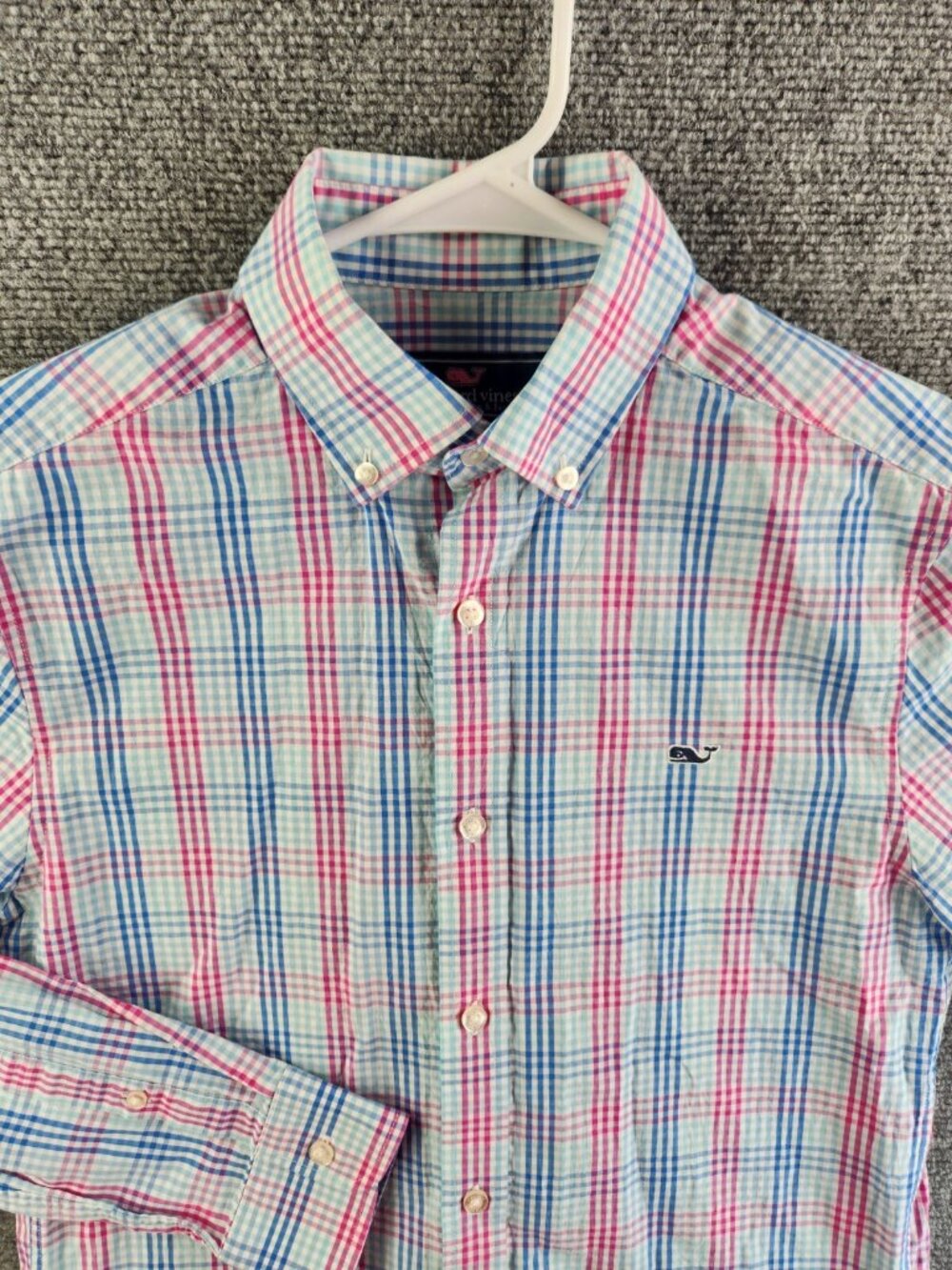 Vineyard Vines Whale Shirt Men XS Multicolor Plaid Long Sleeve Button Up Shirt